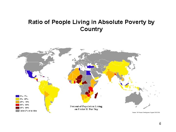 Ratio of People Living in Absolute Poverty by Country 6 