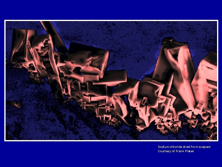 Sodium chloride dried from suspect Courtesy of Frank Platek 