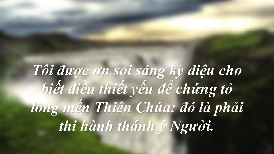 Tôi được ơn soi sáng kỳ diệu cho biết điều thiết yếu để chứng