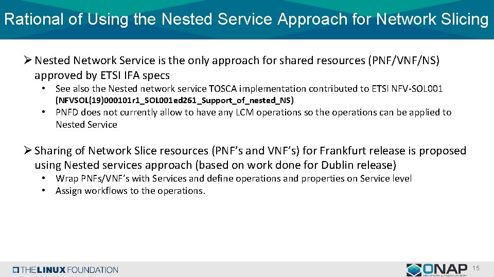 Rational of Using the Nested Service Approach for Network Slicing Ø Nested Network Service Rational of Using the Nested Service Approach for Network Slicing Ø Nested Network Service