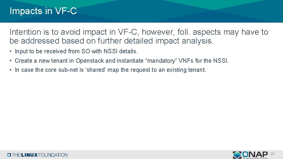 Impacts in VF-C Intention is to avoid impact in VF-C, however, foll. aspects may