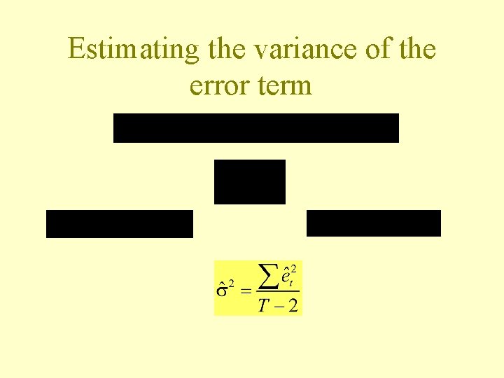 Estimating the variance of the error term 