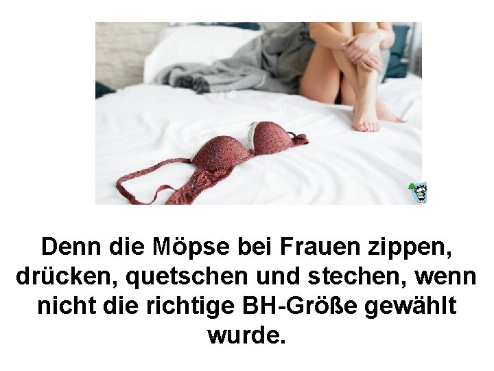 Denn die Möpse bei Frauen zippen, drücken, quetschen und stechen, wenn nicht die richtige