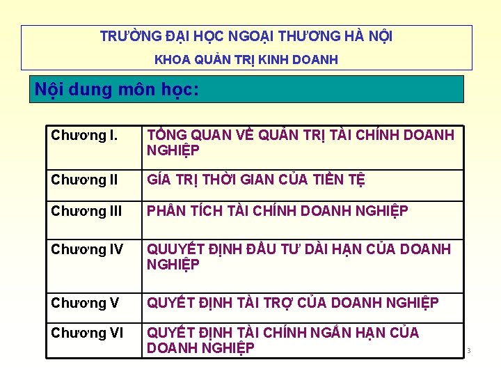 TRƯỜNG ĐẠI HỌC NGOẠI THƯƠNG HÀ NỘI KHOA QUẢN TRỊ KINH DOANH Nội dung