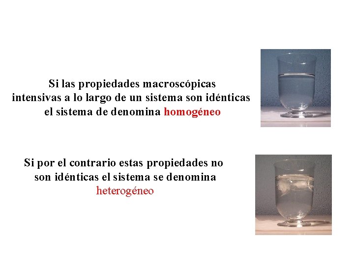 Si las propiedades macroscópicas intensivas a lo largo de un sistema son idénticas el