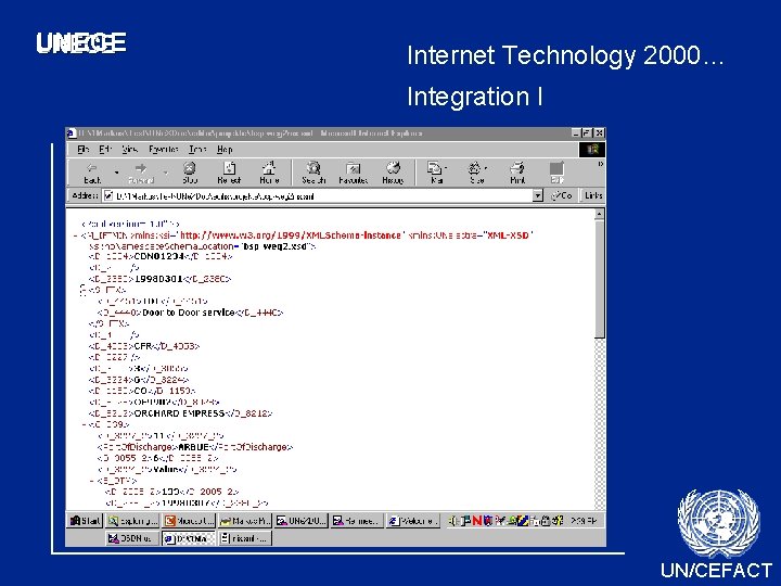 UNECE Internet Technology 2000… Integration I UN/CEFACT UNECE Internet Technology 2000… Integration I UN/CEFACT