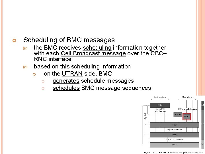  Scheduling of BMC messages the BMC receives scheduling information together with each Cell