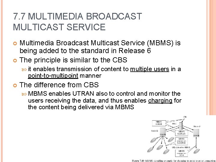 7. 7 MULTIMEDIA BROADCAST MULTICAST SERVICE Multimedia Broadcast Multicast Service (MBMS) is being added