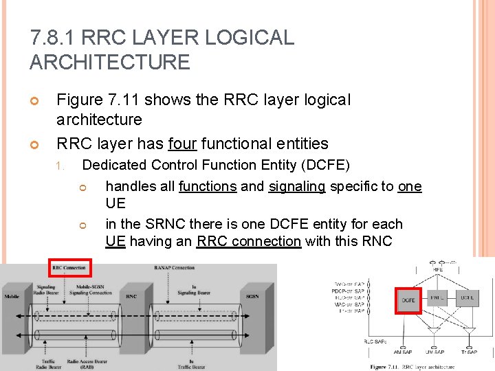 7. 8. 1 RRC LAYER LOGICAL ARCHITECTURE Figure 7. 11 shows the RRC layer