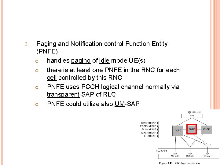 2. Paging and Notification control Function Entity (PNFE) handles paging of idle mode UE(s)