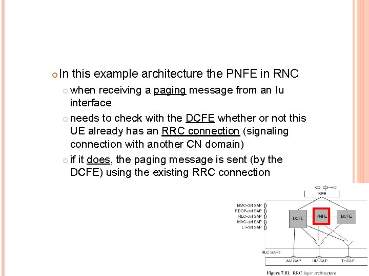  In this example architecture the PNFE in RNC when receiving a paging message
