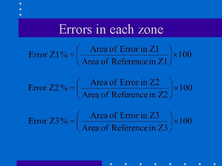 Errors in each zone 