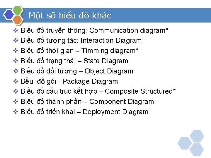 Một số biểu đồ khác v Biểu đồ truyền thông: Communication diagram* v Biểu