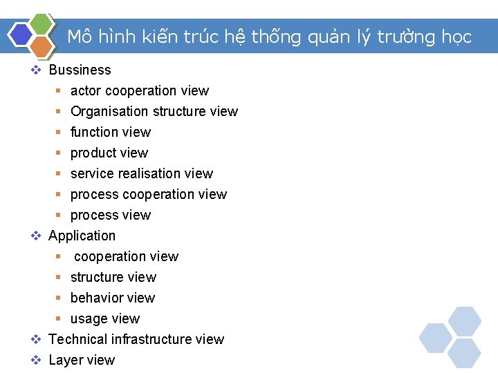 Mô hình kiến trúc hệ thống quản lý trường học v Bussiness § actor