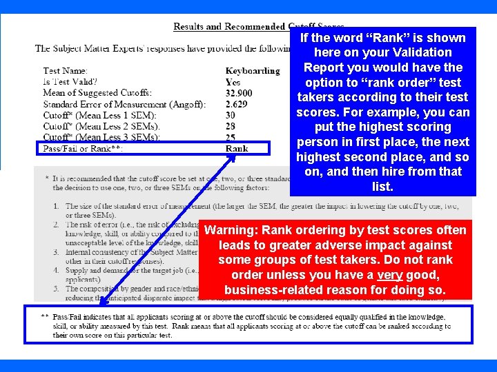 If the word “Rank” is shown here on your Validation Report you would have