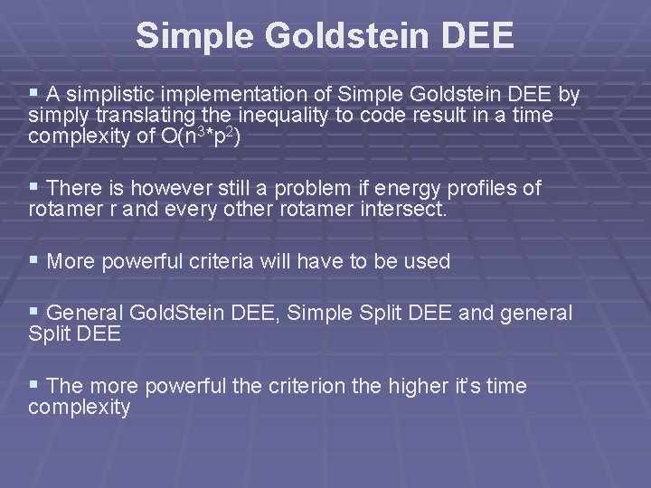 Simple Goldstein DEE § A simplistic implementation of Simple Goldstein DEE by simply translating