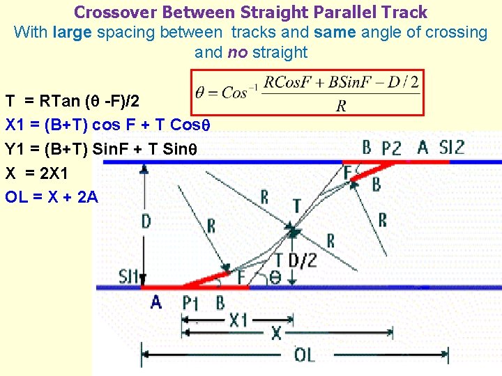 Crossover Between Straight Parallel Track With large spacing between tracks and same angle of