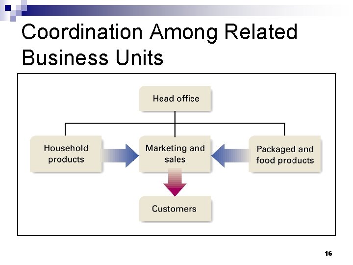 Coordination Among Related Business Units 16 