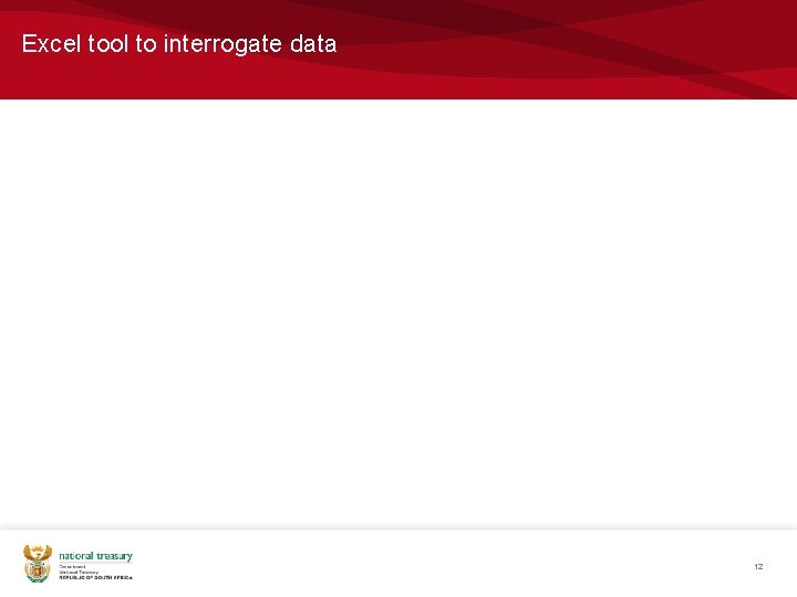 Excel tool to interrogate data 12 