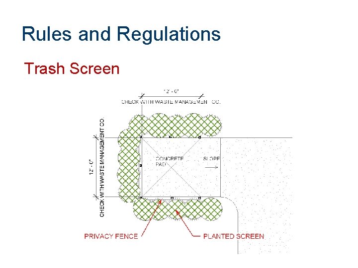 Rules and Regulations Trash Screen 