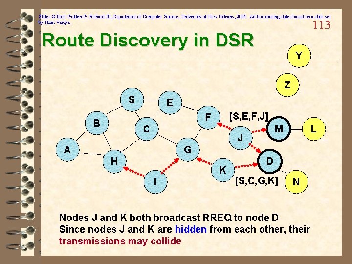 Slides © Prof. Golden G. Richard III, Department of Computer Science, University of New