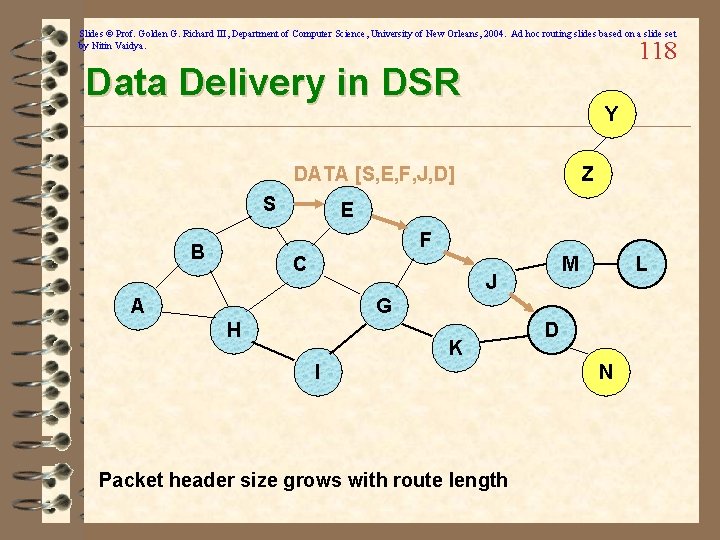 Slides © Prof. Golden G. Richard III, Department of Computer Science, University of New