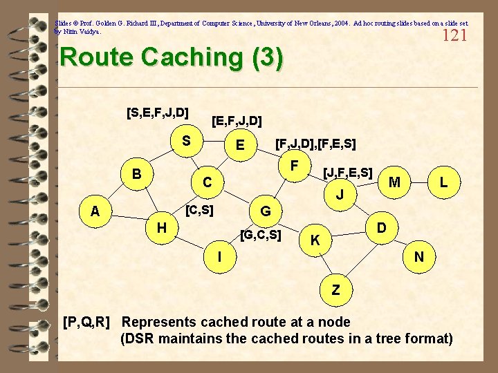 Slides © Prof. Golden G. Richard III, Department of Computer Science, University of New