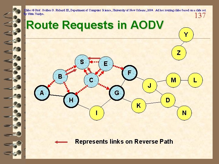 Slides © Prof. Golden G. Richard III, Department of Computer Science, University of New