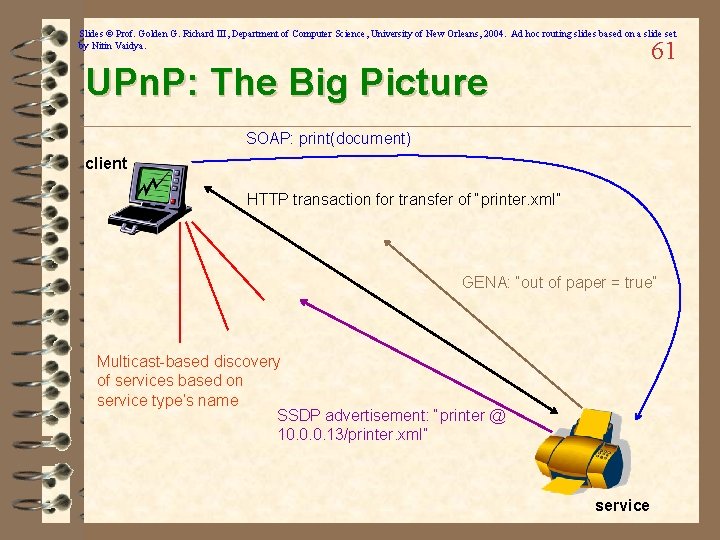 Slides © Prof. Golden G. Richard III, Department of Computer Science, University of New