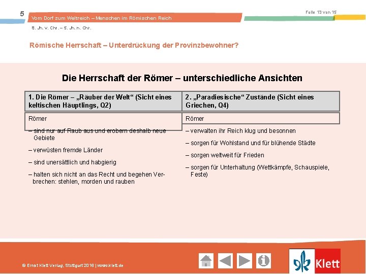 5 Folie 13 von 15 Vom Dorf zum Weltreich – Menschen im Römischen Reich