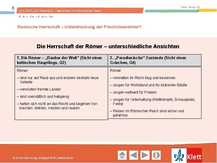 5 Folie 14 von 15 Vom Dorf zum Weltreich – Menschen im Römischen Reich