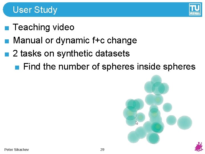 User Study Teaching video Manual or dynamic f+c change 2 tasks on synthetic datasets