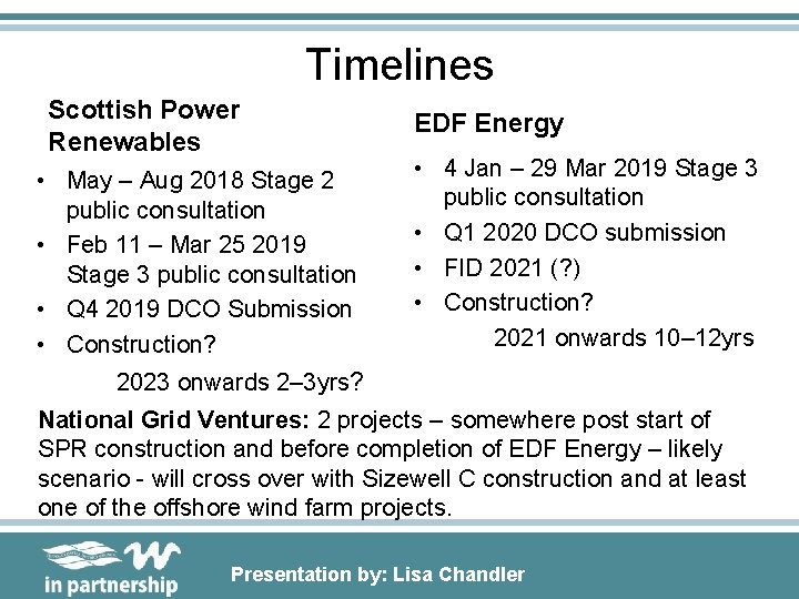 Timelines Scottish Power Renewables • May – Aug 2018 Stage 2 public consultation •