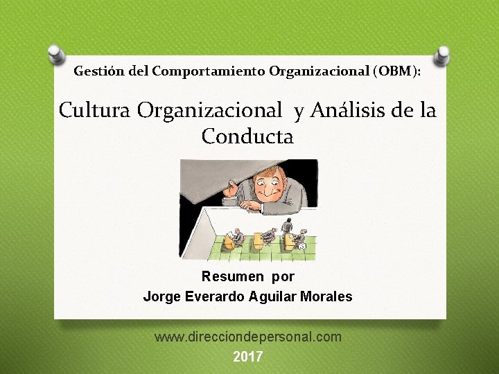 Gestión del Comportamiento Organizacional (OBM): Cultura Organizacional y Análisis de la Conducta Resumen por