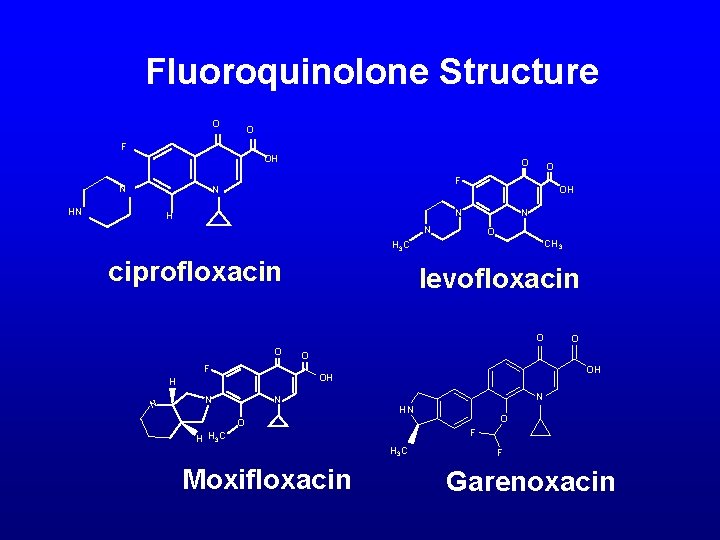 Fluoroquinolone Structure O O F OH N O N HN O F OH N