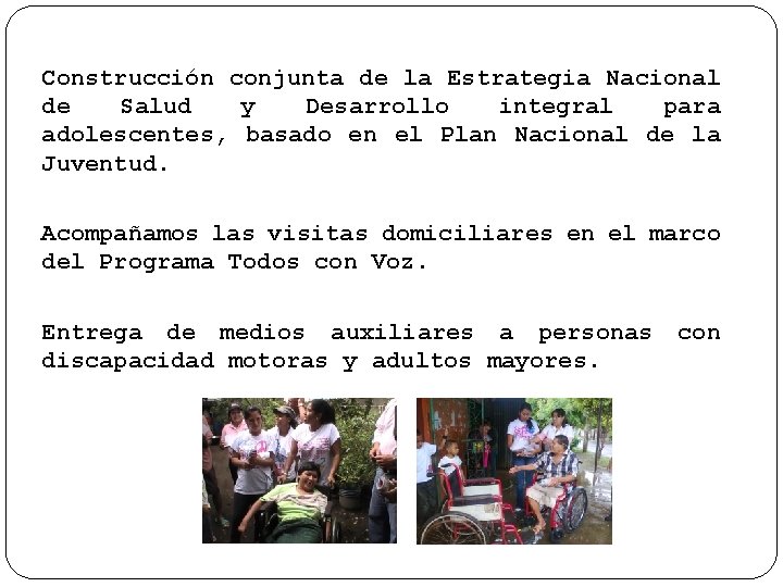 Construcción conjunta de la Estrategia Nacional de Salud y Desarrollo integral para adolescentes, basado