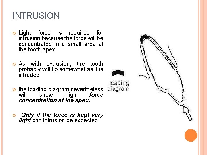 INTRUSION Light force is required for intrusion because the force will be concentrated in