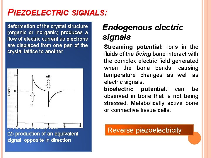 PIEZOELECTRIC SIGNALS: deformation of the crystal structure (organic or inorganic) produces a flow of