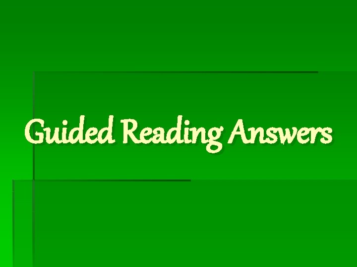 Guided Reading Answers 