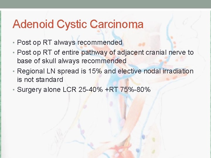 Adenoid Cystic Carcinoma • Post op RT always recommended • Post op RT of