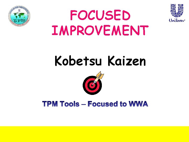 FOCUSED IMPROVEMENT Kobetsu Kaizen 