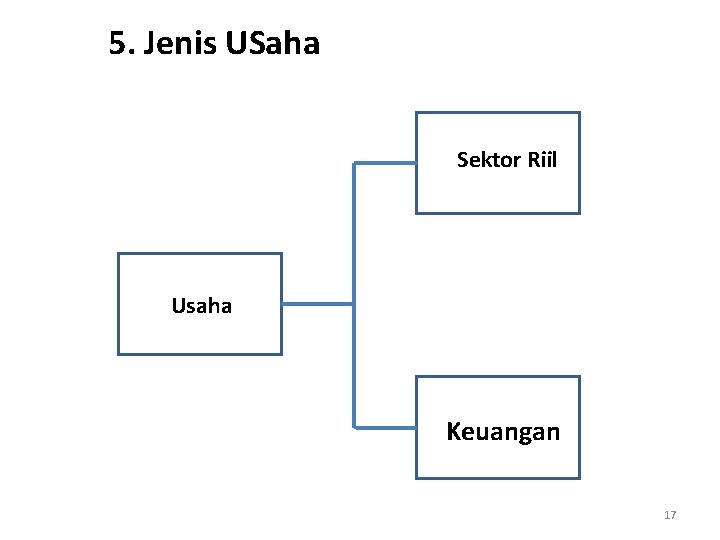 5. Jenis USaha Sektor Riil Usaha Keuangan 17 