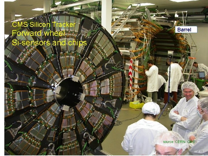 CMS Silicon Tracker Forward wheel Si-sensors and chips Barrel source: CERN- CMS 39 of