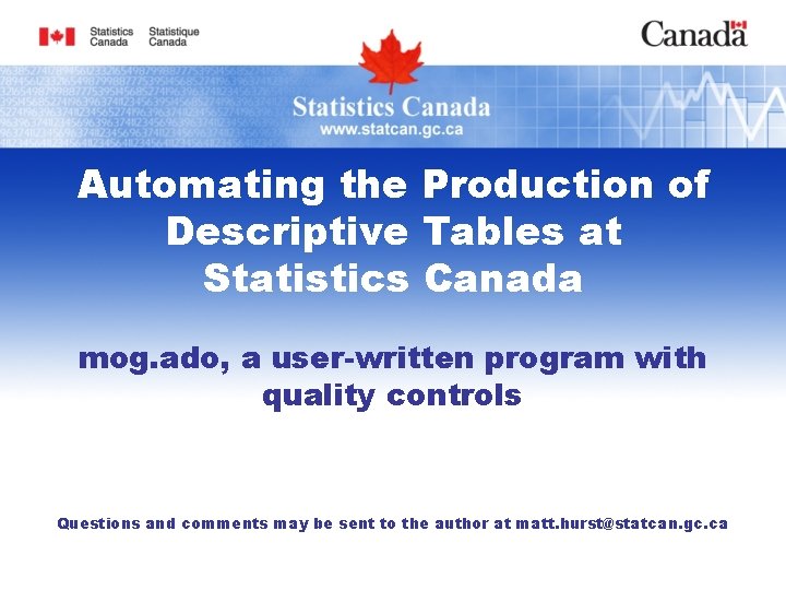 Automating the Production of Descriptive Tables at Statistics