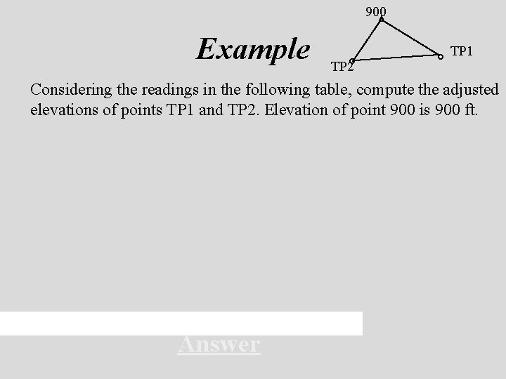 900 Example TP 1 TP 2 Considering the readings in the following table, compute 900 Example TP 1 TP 2 Considering the readings in the following table, compute
