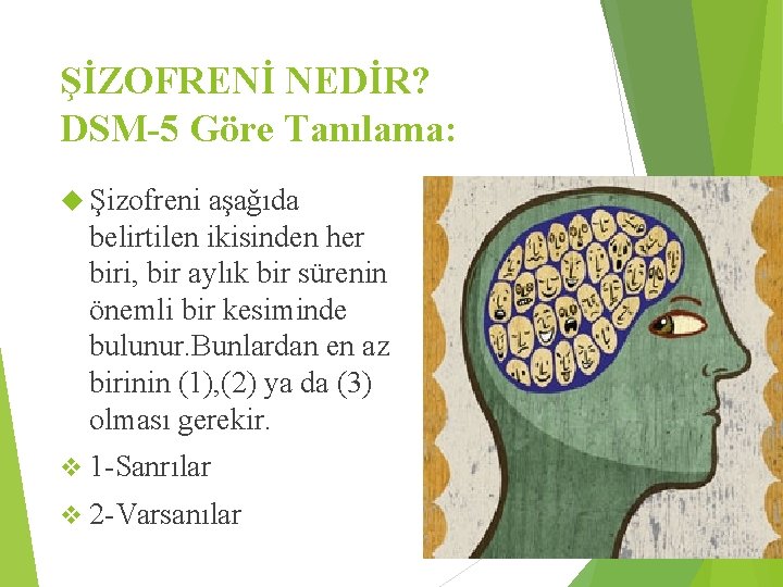 ŞİZOFRENİ NEDİR? DSM-5 Göre Tanılama: Şizofreni aşağıda belirtilen ikisinden her biri, bir aylık bir