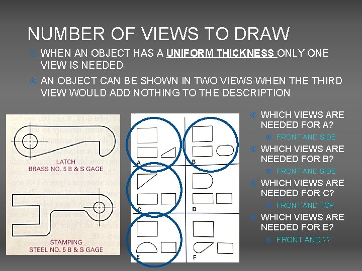 NUMBER OF VIEWS TO DRAW WHEN AN OBJECT HAS A UNIFORM THICKNESS ONLY ONE