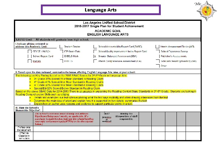 Language Arts Language Arts