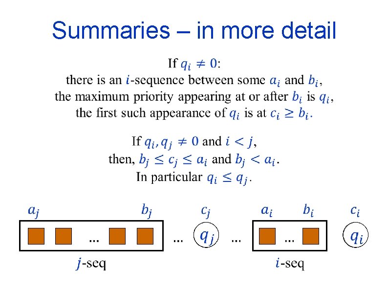 Summaries – in more detail 