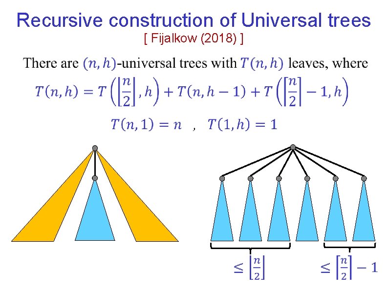 Recursive construction of Universal trees [ Fijalkow (2018) ] 